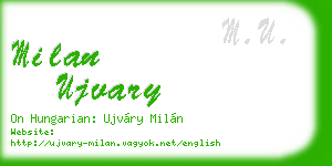 milan ujvary business card