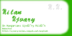 milan ujvary business card